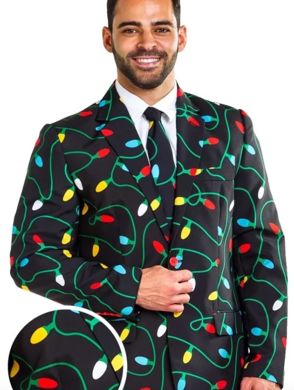 Tipsy Elves Men's Tangle Wrangler Christmas Light Blazer Size 48